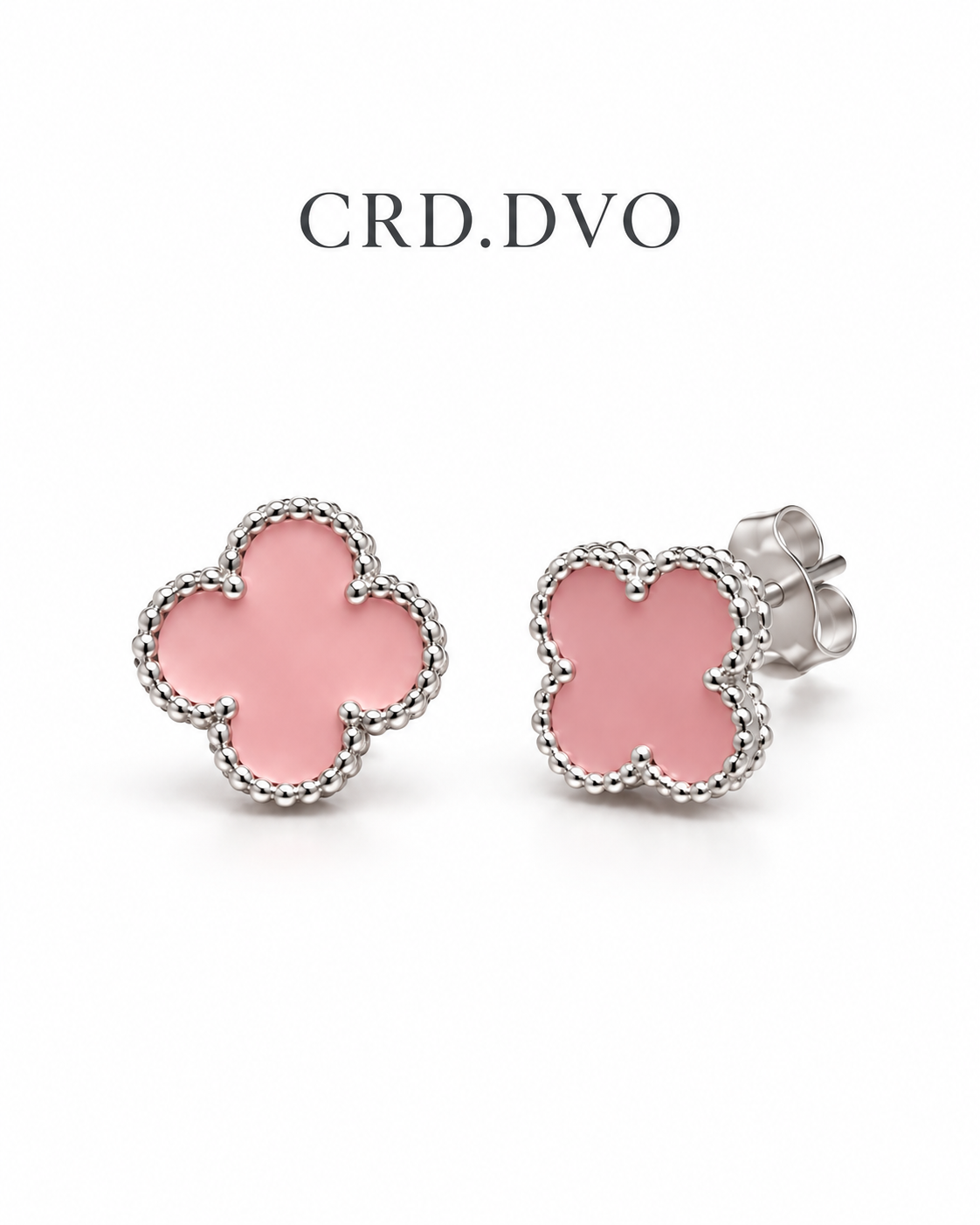 PINK CLOVER STUD EARRING