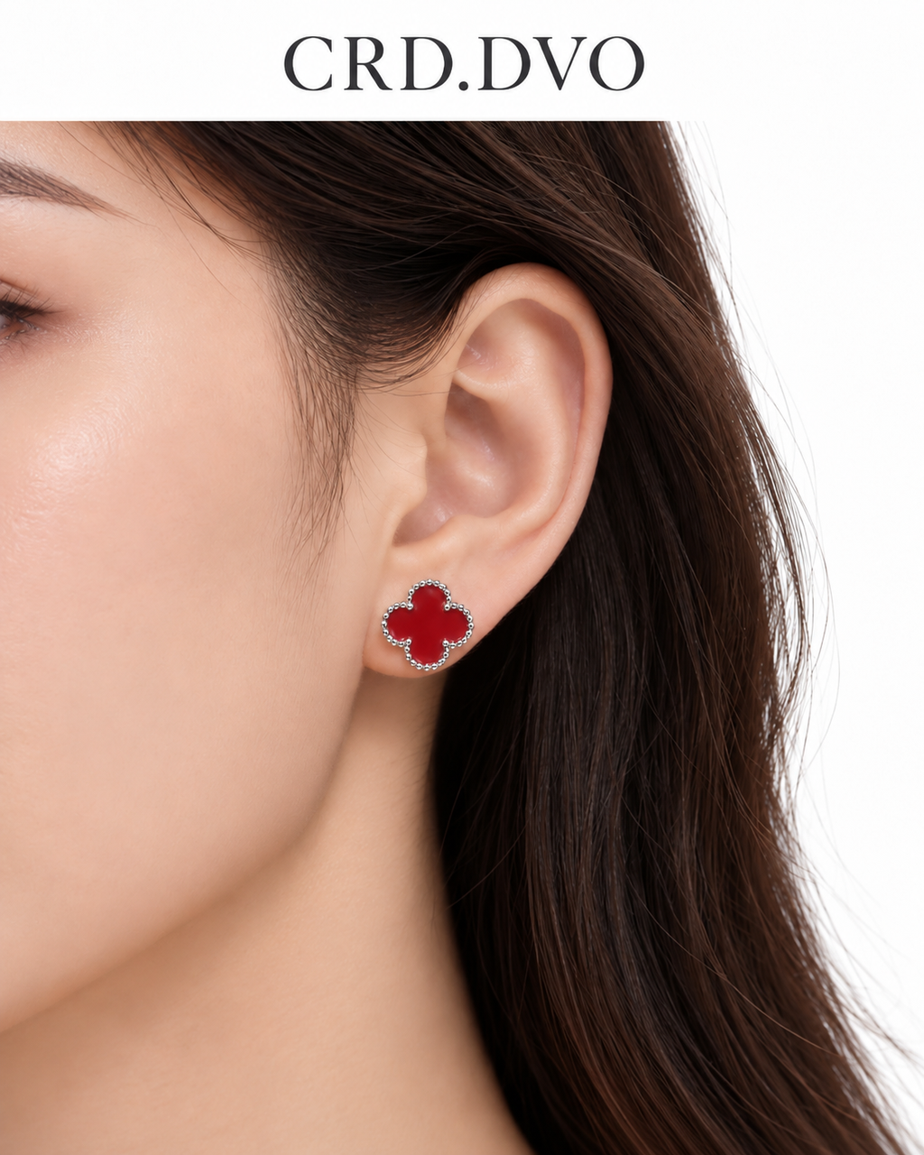 RED CLOVER STUD EARRING