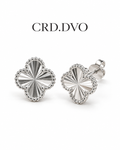 SILVER CLOVER STUD EARRING