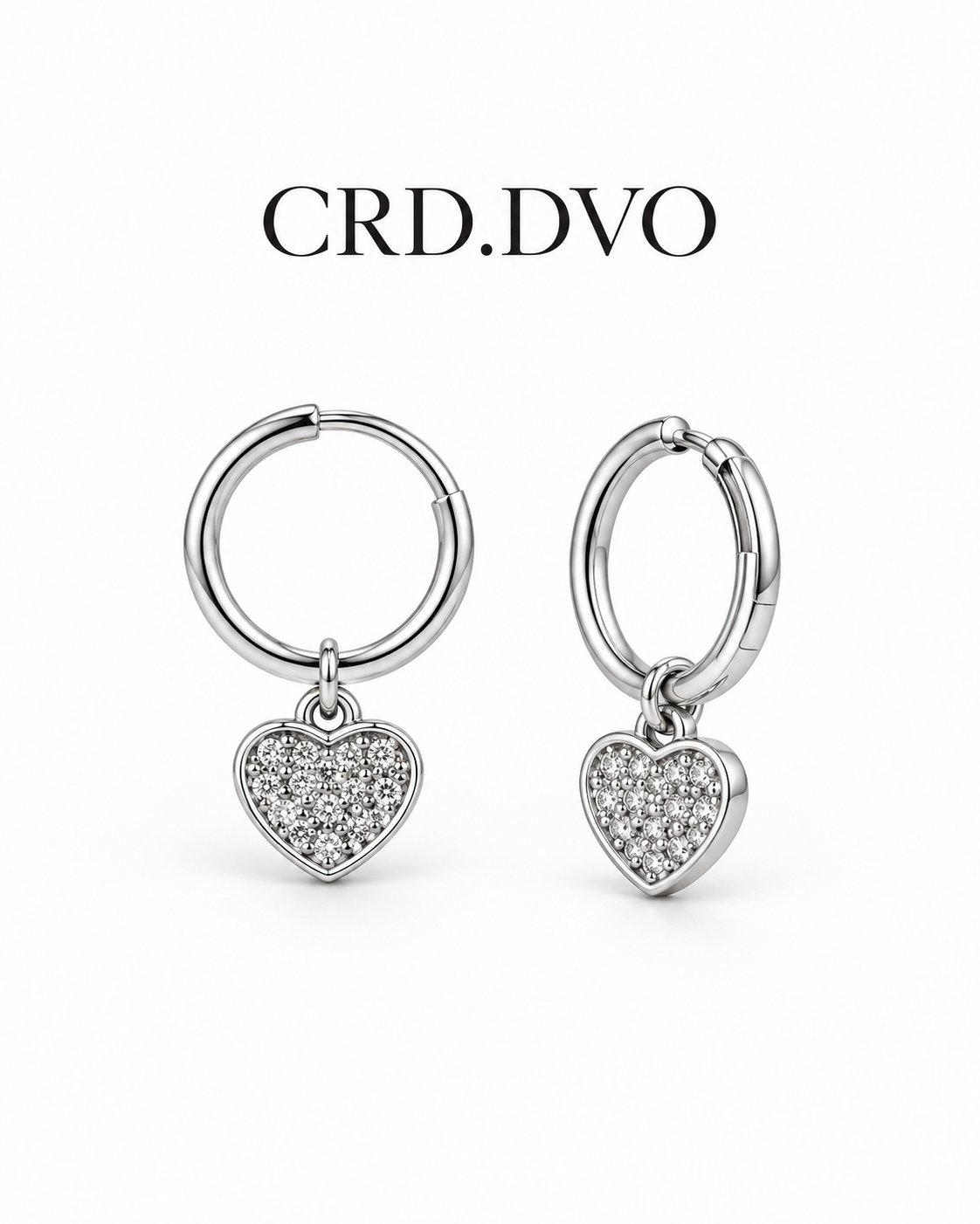 SILVER HEART DANGLING EARRING