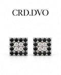 Noir Square Crystal Stud Earrings