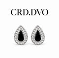 Midnight Teardrop Crystal Stud Earrings