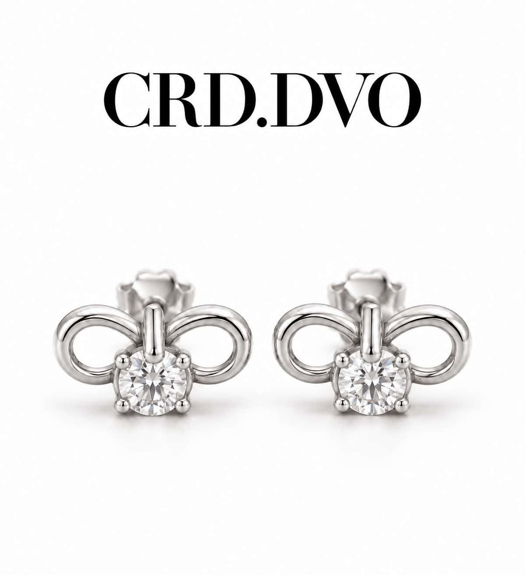 Élise Bow Crystal Stud Earrings