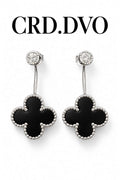 Noir Fleur Crystal Drop Earrings