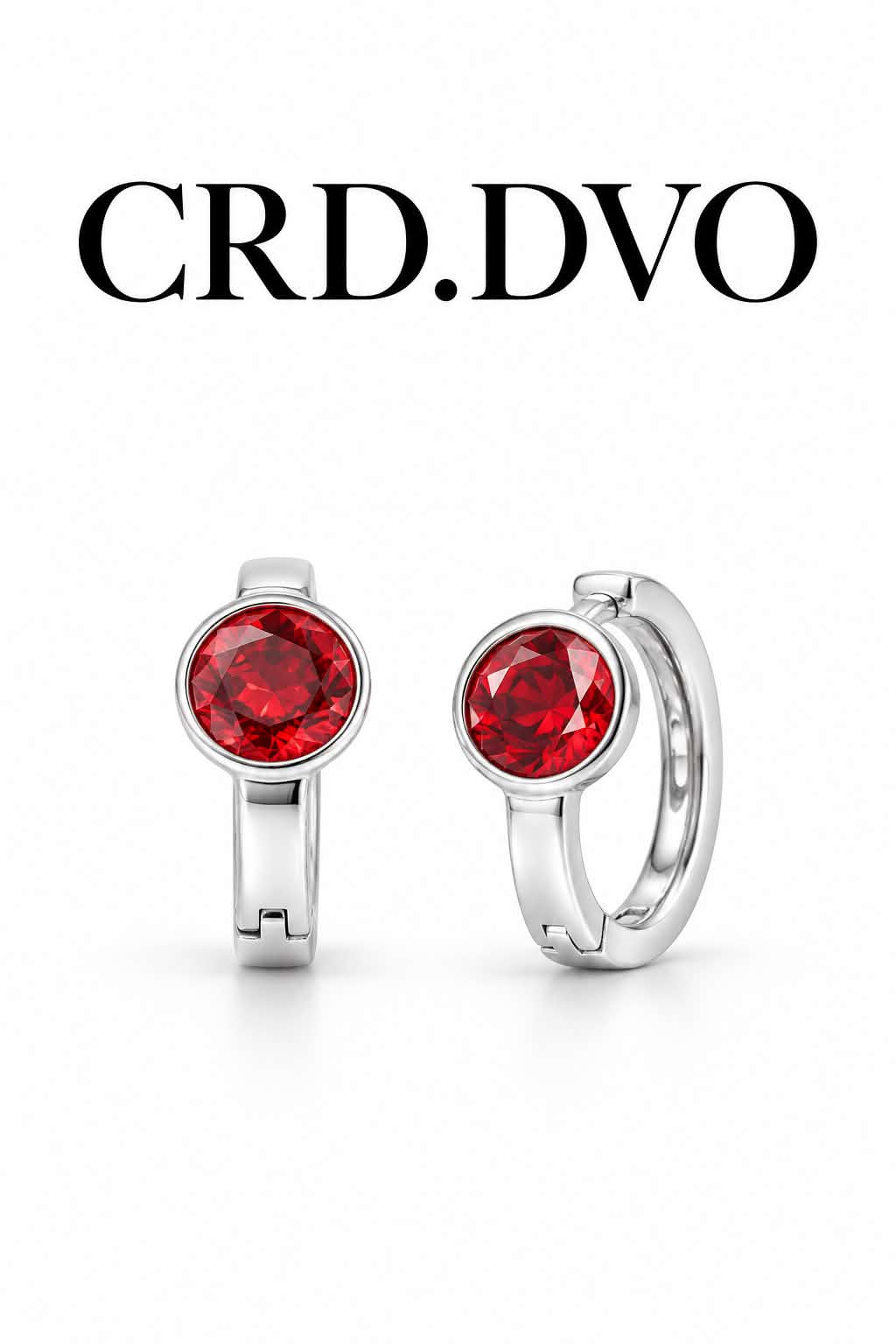 Scarlet Éclat Crystal Hoop Earrings