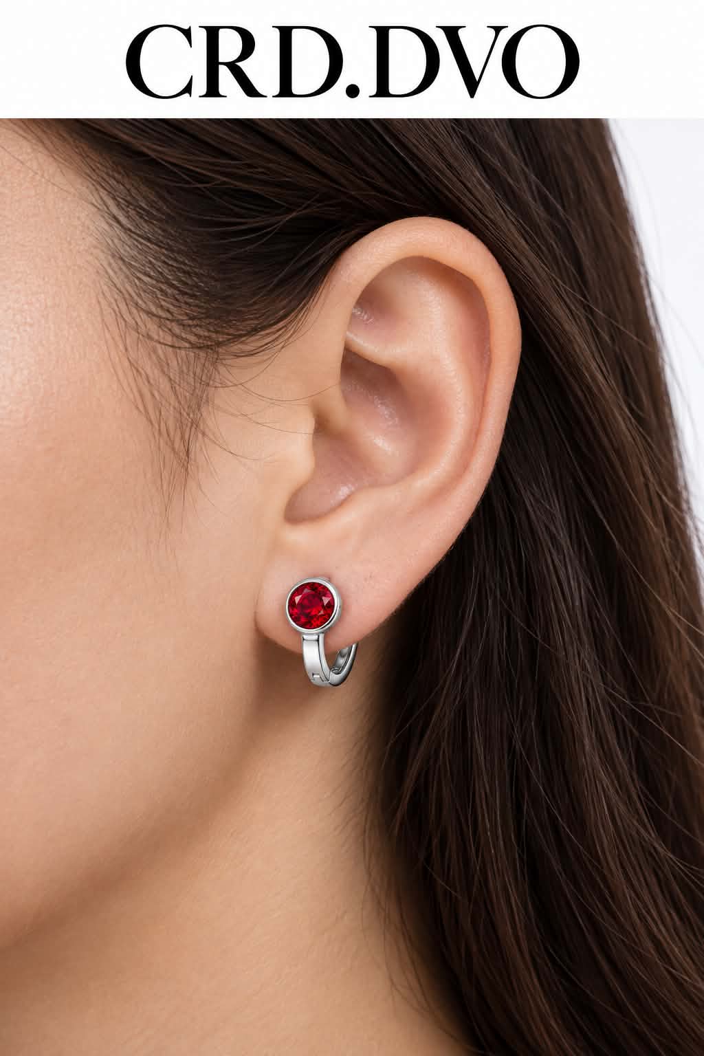 Scarlet Éclat Crystal Hoop Earrings