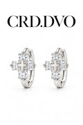 Divine Lumière Crystal Cross Hoop Earrings