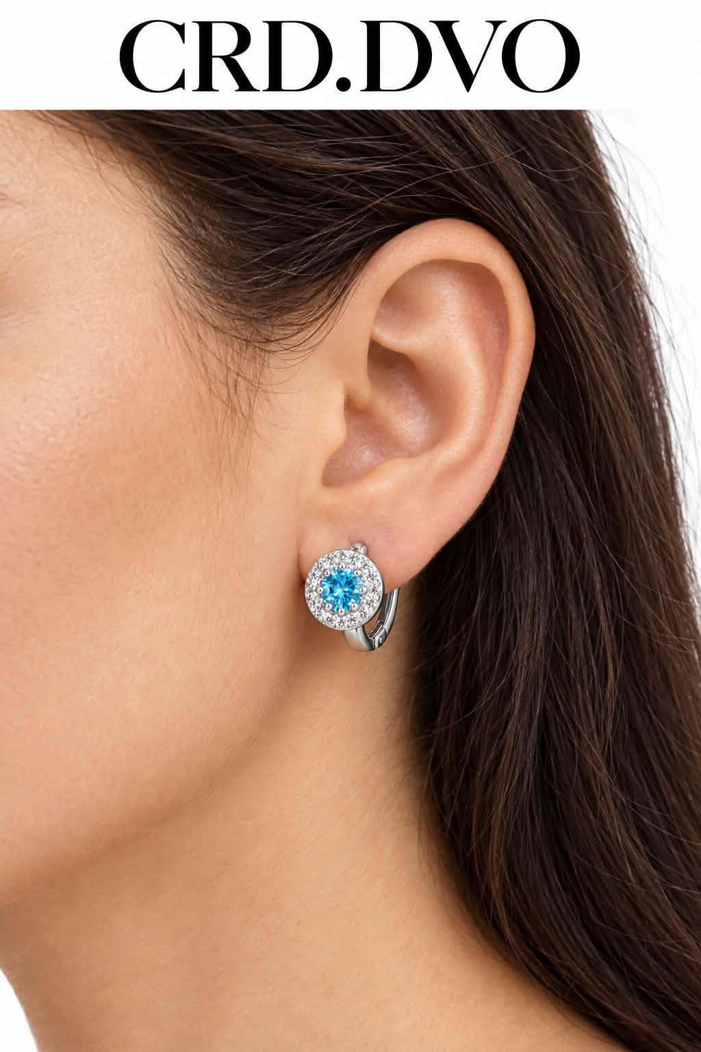 Azure Lumière Crystal Hoop Earrings
