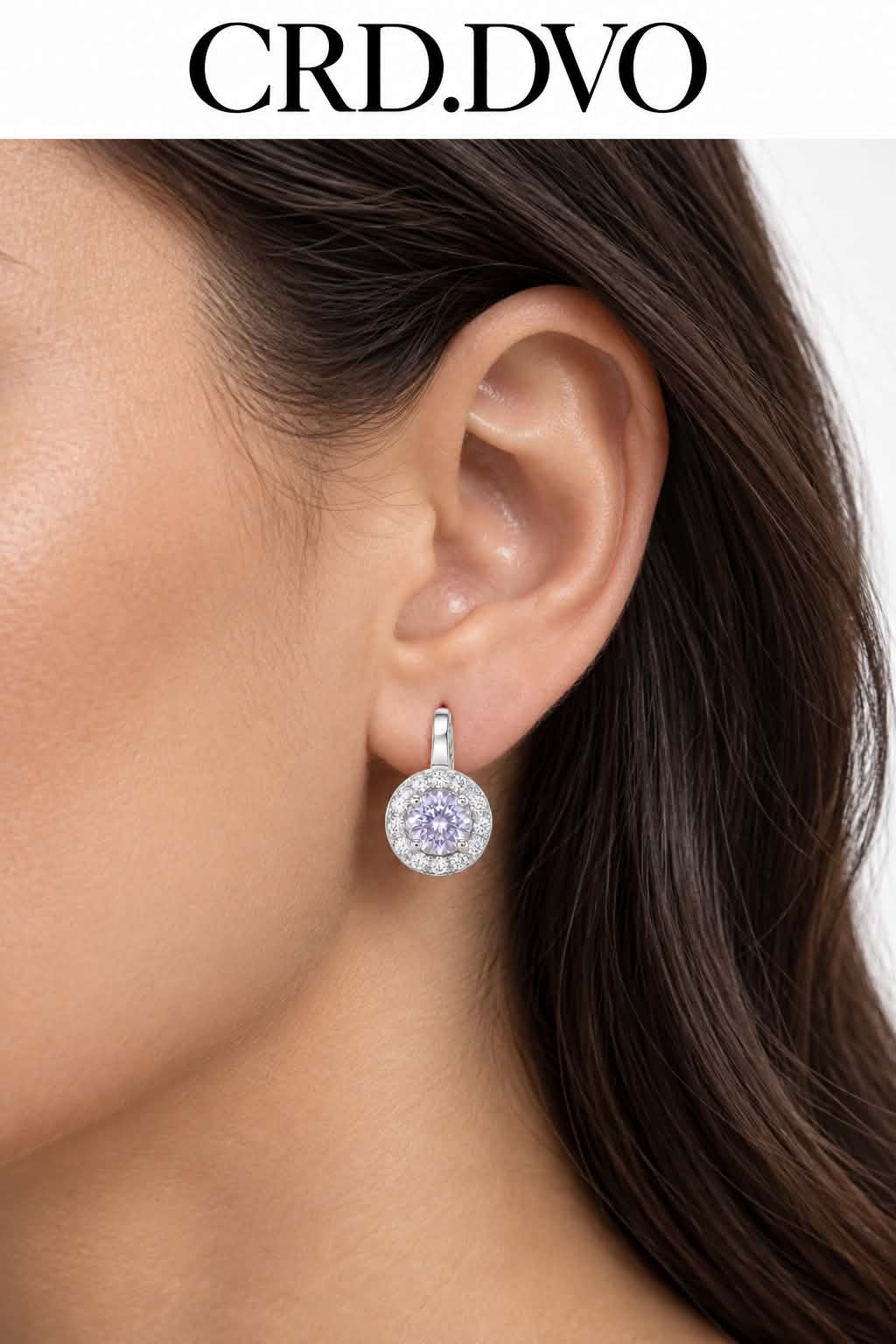 Amethyst Lumière Crystal Halo Hoop Earrings