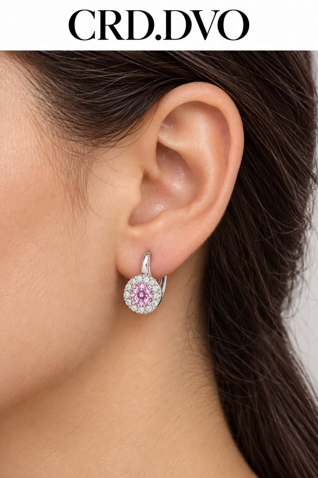 Rosé Amour Crystal Halo Hoop Earrings