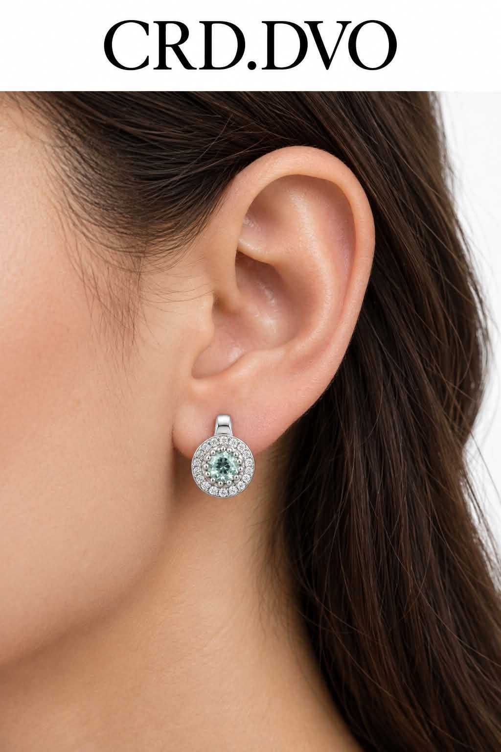 Mint Éclat Crystal Halo Hoop Earrings