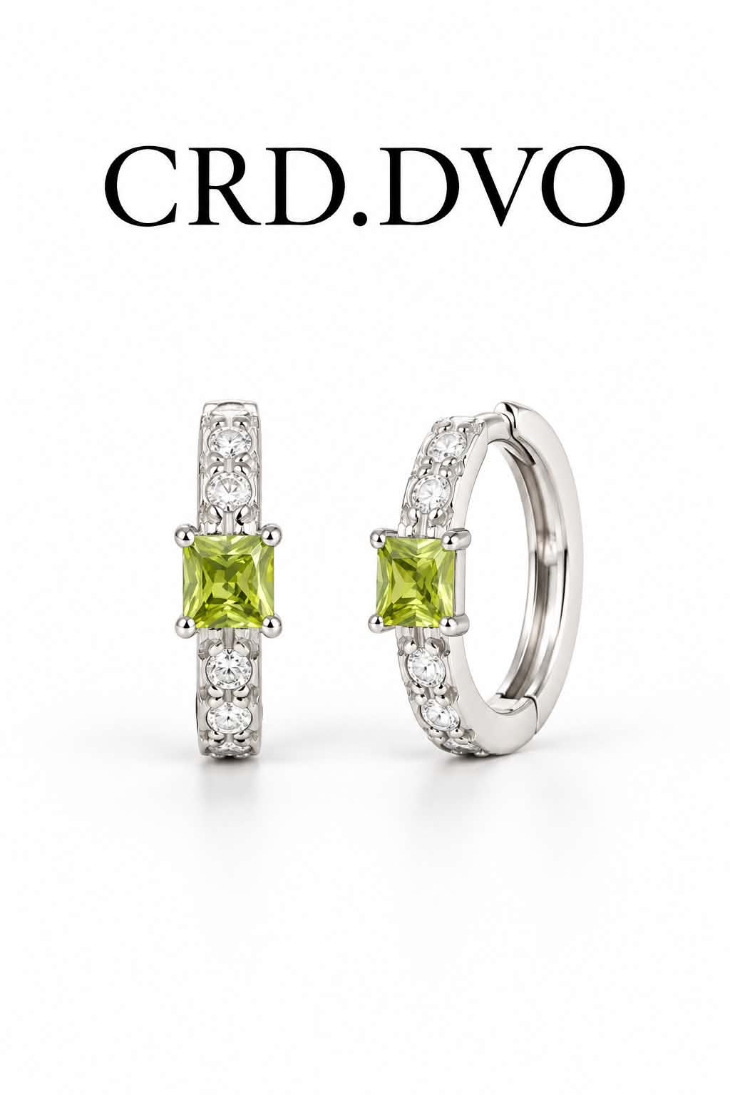 Peridot Éclat Crystal Hoop Earrings