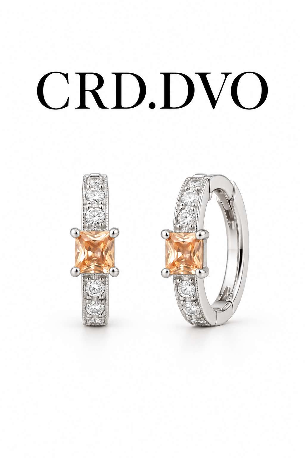 Champagne Éclat Princess-Cut Crystal Hoop Earrings