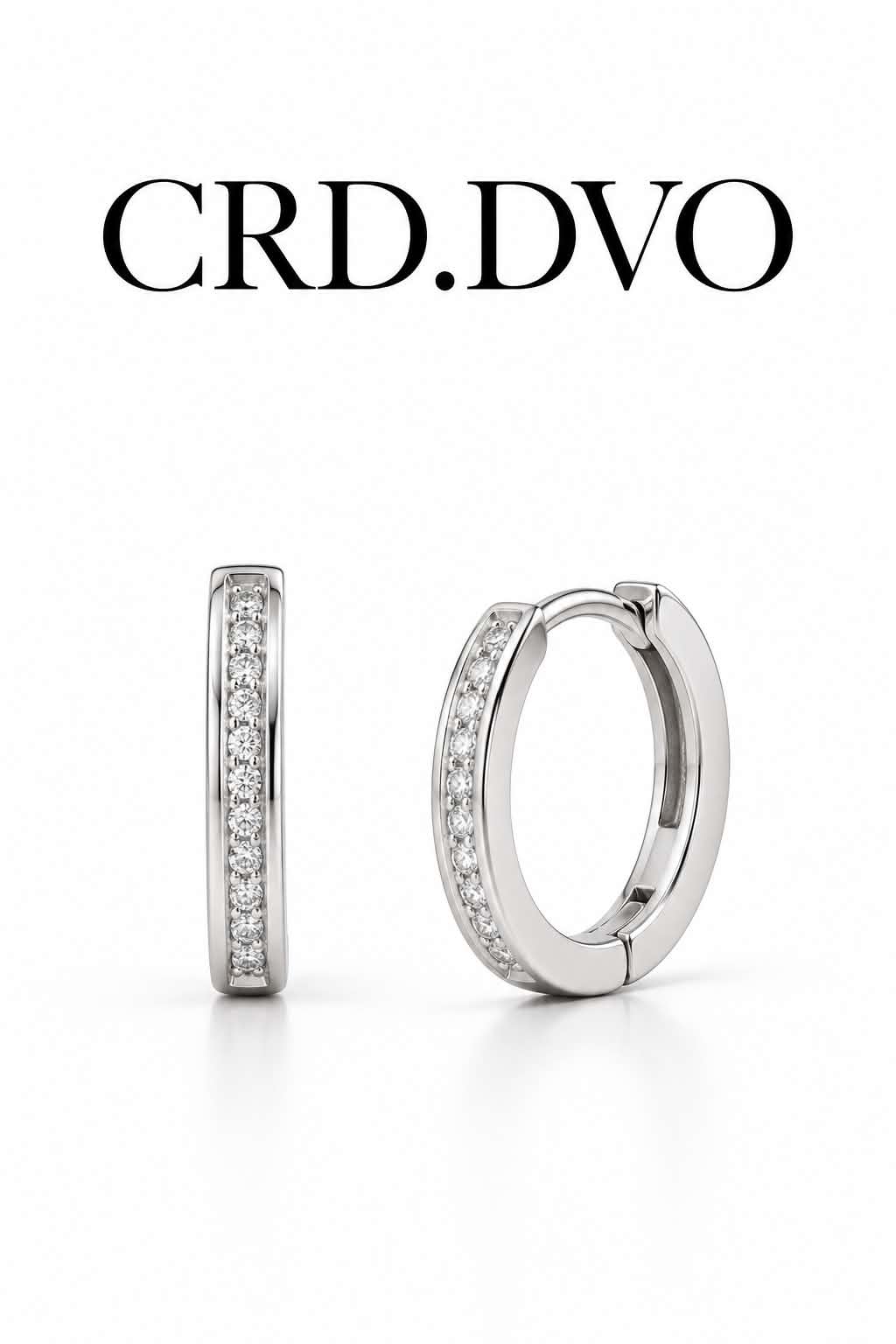 Iced Silver Hoop Earrings