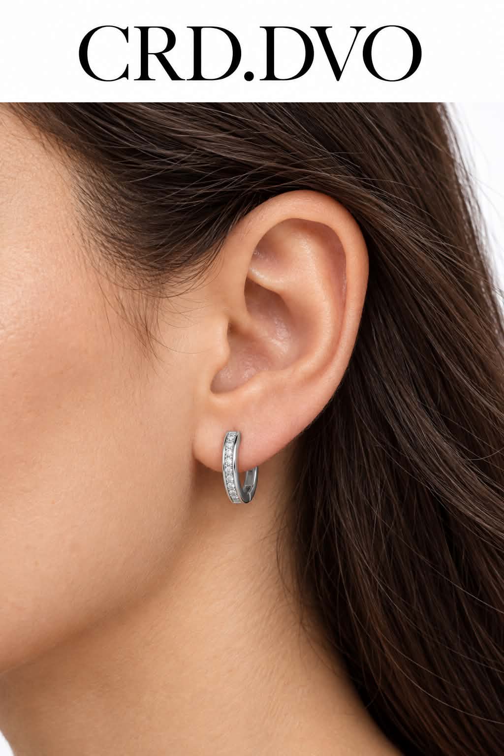 Iced Silver Hoop Earrings