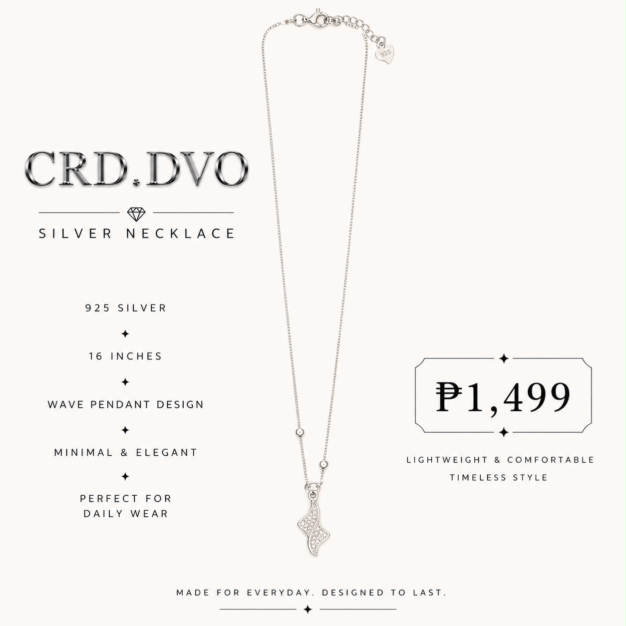 Celestial Wave Silver Necklace