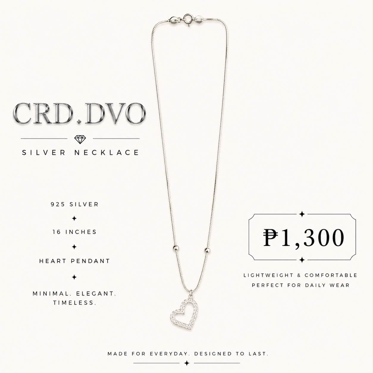 Eternal Heart Silver Necklace