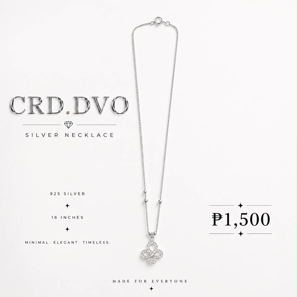 Radiant Clover Silver Necklace